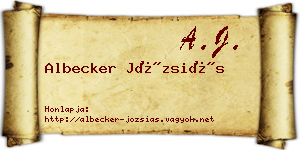 Albecker Józsiás névjegykártya